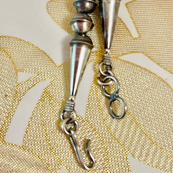 Sterling NAVAJO Pearl Graduated Turquoise Bench Beads Necklace VTG Silver 20" - Picture 4 of 9